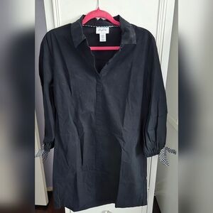 Heyton Black Shirtdress with Tie Cuffs Size M